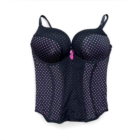 Tops - Black and Pink Polka Dot Women's Bustier